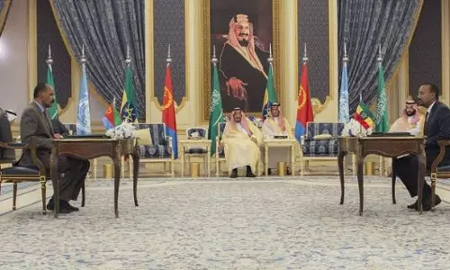 ആഫ്രിക്കൻ രാഷ്ട്രങ്ങളായ എത്യോപ്യയും എറിത്രിയയും സമാധാന കരാറിൽ ഒപ്പുവെച്ചു ആഫ്രിക്കൻ രാഷ്ട്രങ്ങളായ എത്യോപ്യയും എറിത്രിയയും സമാധാന കരാറിൽ ഒപ്പുവെച്ചു