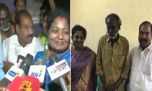 ബി.ജെ.പിക്കാർ തല്ലി ചതച്ച ഓട്ടോക്കാരനെ വീണ്ടും കണ്ട് ‘മധുരം’ കൊടുത്ത്  ബി.ജെ.പി അധ്യക്ഷ; ‘നാണമുണ്ടോയെന്ന്’ സോഷ്യൽ മീഡിയ 