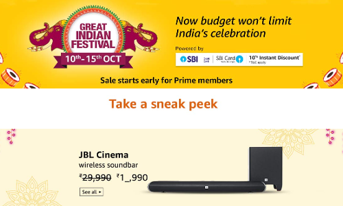 ഗ്രേറ്റ് ഇന്ത്യന്‍ ഫെസ്റ്റിവലുമായി ആമസോണ്‍ 