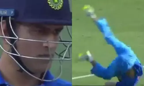 തലകുത്തി മറിഞ്ഞ ക്യാച്ച് പാഴാക്കുന്ന ചാഹലിനെ കണ്ട് അന്തിച്ചുനിന്ന ധോണി