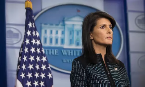 ട്രംപുമായി അഭിപ്രായ ഭിന്നത; ഐക്യരാഷ്ട്രസഭയിലെ യു.എസ് പ്രതിനിധി സ്ഥാനം രാജിവെച്ച് നിക്കി ഹാലി  