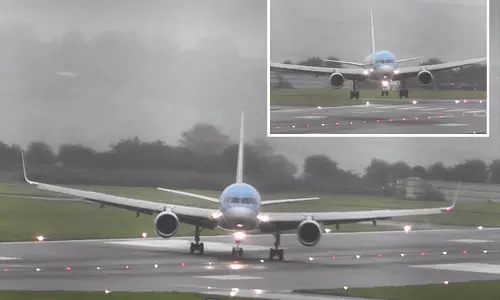 കാറ്റിനെ തോല്‍പിച്ച് വിമാനം സുരക്ഷിതമായി നിലത്തിറക്കുന്ന പൈലറ്റ്, കൈയ്യടി-വീഡിയോ  