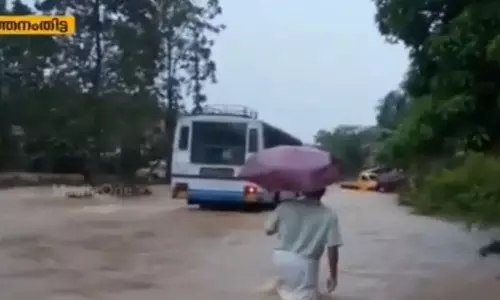 പത്തനംതിട്ടയുടെ മലയോര മേഖലയില്‍ ശക്തമായ മഴ