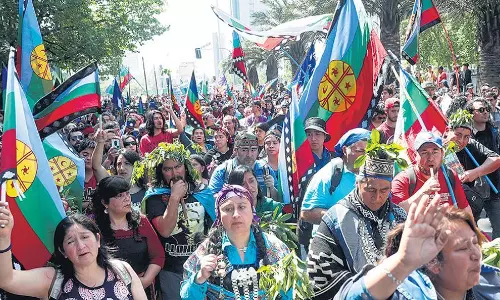 ചിലിയിലെ മാപ്പുച്ചി പോരാട്ടത്തിന് പിന്തുണയുമായി ആയിരങ്ങള്‍