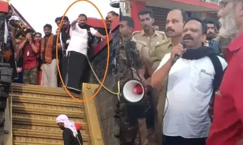 ശബരിമലയില്‍ പൊലീസ് നോക്കിനില്‍ക്കെ സംഘപരിവാര്‍ പ്രവര്‍ത്തകരുടെ അഴിഞ്ഞാട്ടം