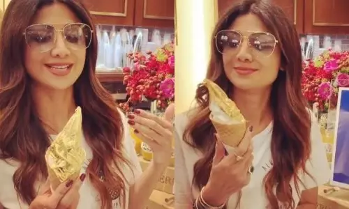 സ്വര്‍ണം പൂശിയ ഐസ്ക്രീമുമായി ശില്‍പ ഷെട്ടി