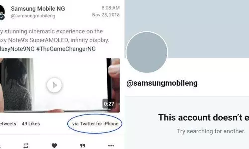 സാംസങ് പുതിയ ഫോണിനെക്കുറിച്ച് ട്വീറ്റ് ചെയ്തത് ഐഫോണില്‍ നിന്ന്