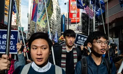പുതുവര്‍ഷത്തില്‍ ചൈനയില്‍ നിന്ന് സമ്പൂര്‍ണ്ണ സ്വാതന്ത്ര്യം ആവശ്യപ്പെട്ട് ഹോങ്കോങില്‍ പ്രതിഷേധ പ്രകടനം