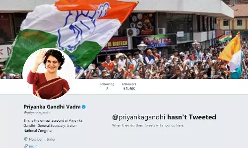 അക്കൗണ്ട് തുടങ്ങി നിമിഷങ്ങള്‍ക്കകം വെരിഫിക്കേഷന്‍; ട്വിറ്ററിലും തരംഗമായി പ്രിയങ്ക ഗാന്ധി 