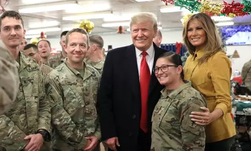 ഇറാഖിലെ യു.എസ് സൈന്യത്തെ സന്ദര്‍ശിച്ച് ട്രംപ്