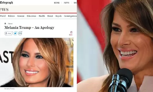 മെലാനിയ ട്രംപിനെ അപഹാസ്യപ്പെടുത്തുന്ന ലേഖനം; ടെലഗ്രാഫ് പത്രം മാപ്പുപറഞ്ഞു മെലാനിയ ട്രംപിനെ അപഹാസ്യപ്പെടുത്തുന്ന ലേഖനം; ടെലഗ്രാഫ് പത്രം മാപ്പുപറഞ്ഞു