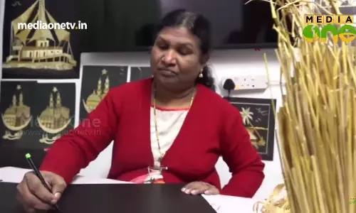 വൈക്കോല്‍ കൊണ്ട് മനോഹര ചിത്രങ്ങള്‍ നിര്‍മിക്കുന്ന ഒരമ്മയെ പരിചയപ്പെടാം 