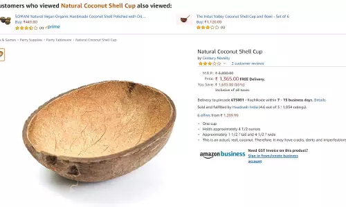 വെറുതെ തട്ടികളിച്ച ‘ചിരട്ട’യല്ല ഇനി; ആമസോണ്‍ വരെ വില്‍പ്പന നടത്തുന്ന നാച്വറല്‍ ഷെല്‍ കപ്പ്!