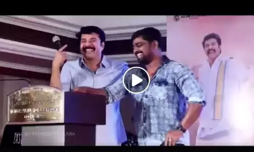 “ഇന്ന് ഞാന്‍ അവതാരകനാകാം”; മധുരരാജ പായ്ക്ക്അപ് പാര്‍ട്ടി അവിസ്മരണീയമാക്കി മമ്മൂട്ടി