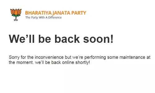 ‘ഉടനെ തിരിച്ചു വരും’എന്ന് സന്ദേശം; ഹാക്ക് ചെയ്യപ്പെട്ട ബി.ജെ.പി സൈറ്റ് ഇത് വരെ പുനസ്ഥാപിച്ചില്ല