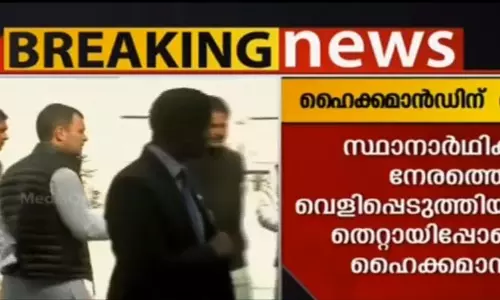 വടകര, വയനാട് സ്ഥാനാര്‍ഥികളെ വെളിപ്പെടുത്തിയതില്‍ ഹൈക്കമാന്‍ഡിന് അതൃപ്തി
