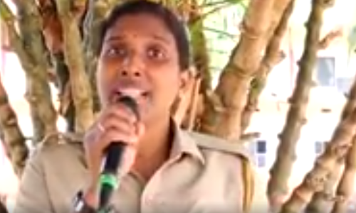 തകര്‍ക്കണം,തകര്‍ക്കണം നമ്മളീ കൊറോണയെ; വൈറലായി പൊലീസുകാരിയുടെ പാട്ട്