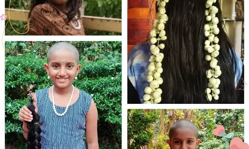 കോവിഡ് കാലത്തെ മറ്റൊരു കുഞ്ഞുമാലാഖ; ക്യാന്‍സര്‍ രോഗികള്‍ക്ക് മുടി ദാനം ചെയ്ത് മൂന്നാം ക്ലാസുകാരി