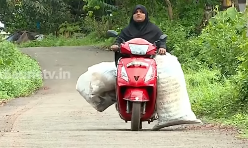 പ്ലാസ്റ്റിക് മാലിന്യങ്ങള്‍ വീടുകള്‍ തോറും വാഹനവുമായി ചെന്ന് ശേഖരിക്കുന്ന ഒരു വീട്ടമ്മയുണ്ട് കാസര്‍കോട്