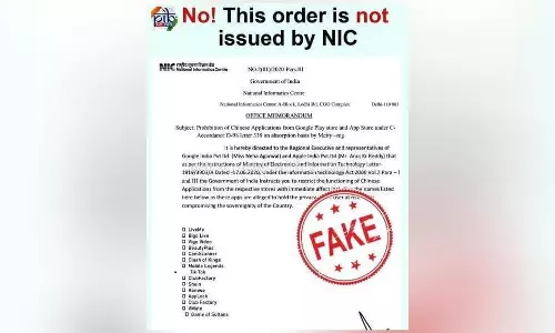 ചൈനീസ് ആപ്പുകള്‍ നിരോധിക്കാന്‍ കേന്ദ്രം ഉത്തരവിറക്കിയെന്ന വാര്‍ത്ത വ്യാജം