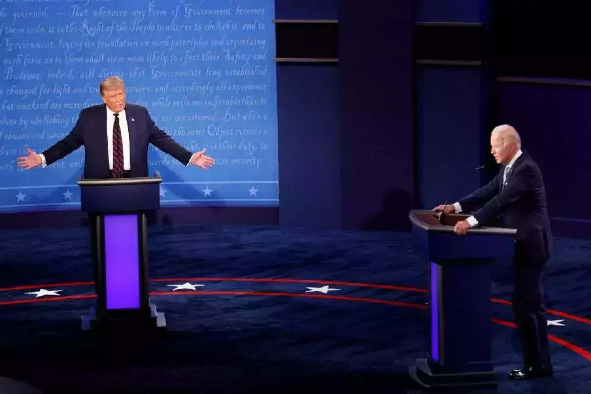 നിങ്ങളൊന്ന് മിണ്ടാതിരിക്കൂ...: ആദ്യ സംവാദത്തിനിടെ ട്രംപിന് ബൈഡന്‍റെ താക്കീത്