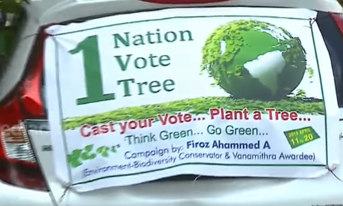 ഒരു വോട്ടിന് ഒരു മരം; വേറിട്ട തെരഞ്ഞെടുപ്പ് പ്രചരണവുമായി ഫിറോസ് അഹമ്മദ്