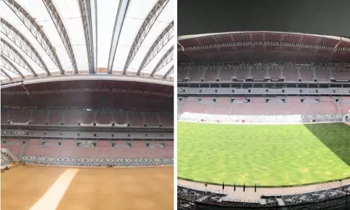 6 മണിക്കൂര് 41 മിനുറ്റ് കൊണ്ട് ടര്ഫ് ഒരുക്കി അല്ബെയ്ത്ത് സ്റ്റേഡിയം റെക്കോഡിട്ടു 6 മണിക്കൂര് 41 മിനുറ്റ് കൊണ്ട് ടര്ഫ് ഒരുക്കി അല്ബെയ്ത്ത് സ്റ്റേഡിയം റെക്കോഡിട്ടു