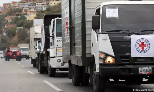 വെനസ്വേലയിലേക്ക് സഹായവുമായി റെഡ് ക്രോസ്