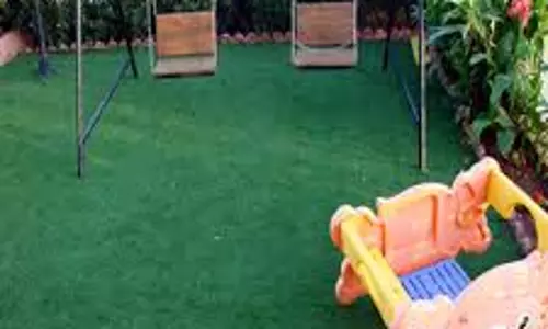 ലോക്ക്ഡൗൺ കാലത്ത് വീട്ടിലൊരു കൊച്ചു പാർക്ക് ഒരുക്കി മൂന്നുവയസ്സുകാരനും രണ്ട് വയസ്സുകാരിയും 