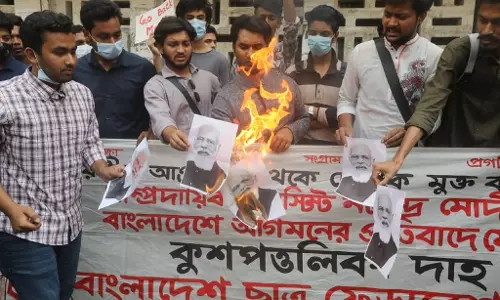 മോദി ബംഗ്ലാദേശില്‍; വ്യാപക പ്രതിഷേധം