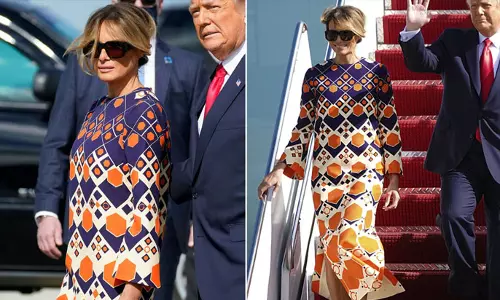 മെലാനിയ വിമാനം കയറിയത് ഒരു വസ്ത്രത്തില്‍, ഇറങ്ങിയത് മറ്റൊരു വേഷത്തില്‍; വില 2.70 ലക്ഷം രൂപ