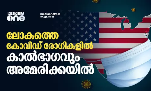 ലോകത്തെ കോവിഡ് രോഗികളിൽ കാൽഭാഗവും അമേരിക്കയിൽ