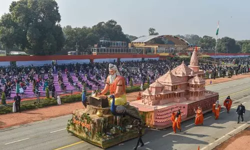 രാജ്പഥില്‍ അയോധ്യ; യുപിയുടെ നിശ്ചല ദൃശ്യത്തില്‍ രാമക്ഷേത്ര മാതൃകയും