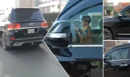 എസ്.യു.വിയിൽ ചീറിപ്പാഞ്ഞ 5 വയസ്സുകാരന്റെ വീഡിയോ വൈറൽ; പ്രതിഷേധിച്ച് സമൂഹമാധ്യമം