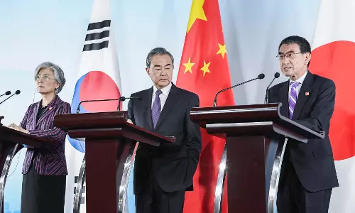 സഹകരണം ശക്തമാക്കി ചെെന, ജപാന്‍, ദ.കൊറിയ