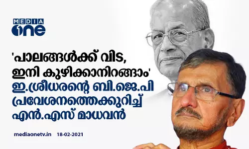 പാലങ്ങള്‍ക്ക് വിട, ഇനി കുഴിക്കാനിറങ്ങാം ഇ.ശ്രീധരന്റെ ബി.ജെ.പി പ്രവേശനത്തെക്കുറിച്ച് എന്‍.എസ് മാധവന്‍
