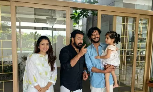 മമ്മൂട്ടിയുടെ വീട്ടിൽ ദുൽഖർ സൽമാനൊപ്പം മോഹൻലാൽ; കൂടെ കുഞ്ഞുമർയമും