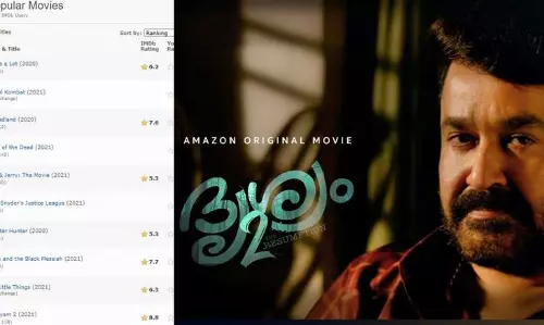 സ്പൈഡര്മാനെയും വെട്ടി ദൃശ്യം 2; മോസ്റ്റ് പോപ്പുലര് സിനിമാ പട്ടികയില് ആദ്യ പത്തില് സ്പൈഡര്മാനെയും വെട്ടി ദൃശ്യം 2; മോസ്റ്റ് പോപ്പുലര് സിനിമാ പട്ടികയില് ആദ്യ പത്തില്