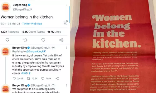 സ്ത്രീകളുടെ സ്ഥലം അടുക്കളയിലാണ്; വനിതാ ദിനത്തിൽ ബർഗർ കിങിനെ നിർത്തിപ്പൊരിച്ച് സമൂഹമാധ്യമങ്ങൾ