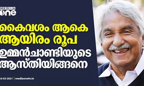 ഉമ്മന്‍ചാണ്ടിക്ക് സ്വന്തമായി വാഹനമില്ല, കൈവശമുള്ളത് ആയിരം രൂപ