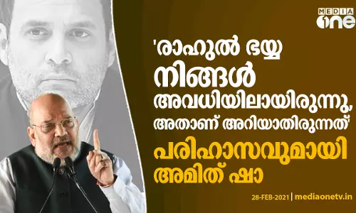 രാഹുല്‍ ഭയ്യ നിങ്ങള്‍ അവധിയിലായിരുന്നു, അതാണ് അറിയാതിരുന്നത്; പരിഹാസവുമായി അമിത്‌ ഷാ