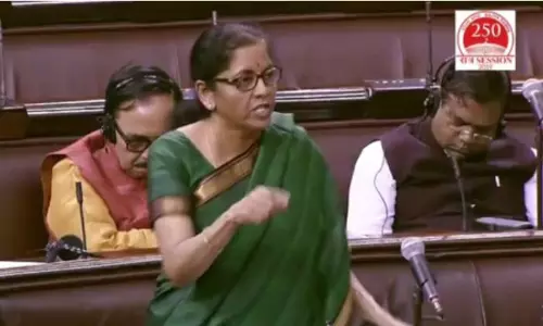 പാര്‍ലമെന്റില്‍ നിര്‍മല സീതാരാമന്‍റെ ‘തീപ്പൊരി’ പ്രസംഗം; പിന്നില്‍ ഉറങ്ങിത്തകര്‍ത്ത് ബി.ജെ.പി അംഗങ്ങള്‍