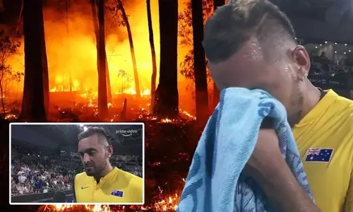 ആസ്‌ട്രേലിയയിലെ കാട്ടുതീ; 20 എയ്‌സിന് 4000 ഡോളര്‍ സംഭാവന നല്‍കി കിരിയോസ് വാക്കുപാലിച്ചു