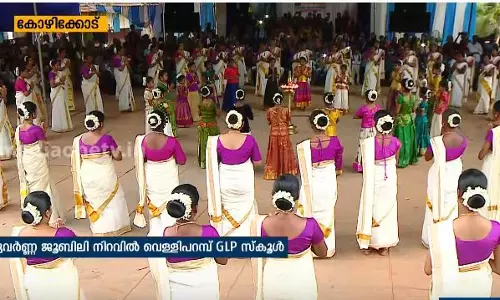 100 പേര്‍ ചുവടുവെച്ച മെഗാതിരുവാതിരയുടെ വിസ്മയക്കാഴ്ച്ചകള്‍ 