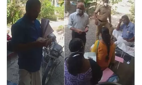 തപാൽ വോട്ടിനിടെ പെൻഷൻ: വോട്ടറെ സ്വാധീനിക്കാൻ ശ്രമമെന്ന് പരാതി