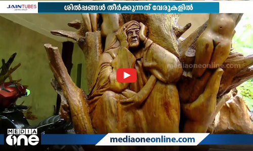 വേരുകളില്‍ വിരിയുന്ന ആനുകാലിക പ്രശ്നങ്ങള്‍; വ്യത്യസ്തനാണ് ഈ ശില്‍പി
